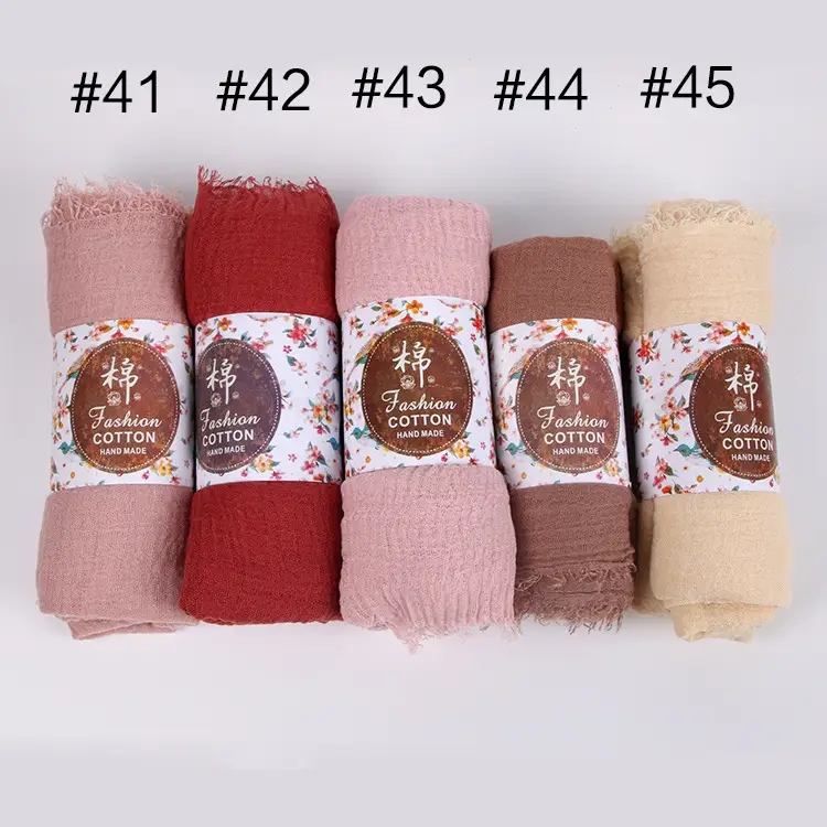 New Muslim Pleated Rayon Scarf with Hairy Edge Women's Turban — feature 9