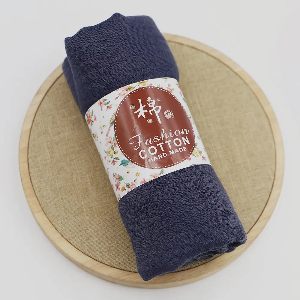 New Muslim Pleated Rayon Scarf with Hairy Edge Women's Turban