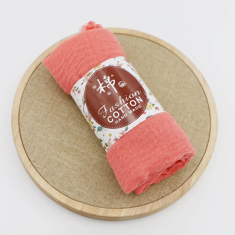 New Muslim Pleated Rayon Scarf with Hairy Edge Women's Turban