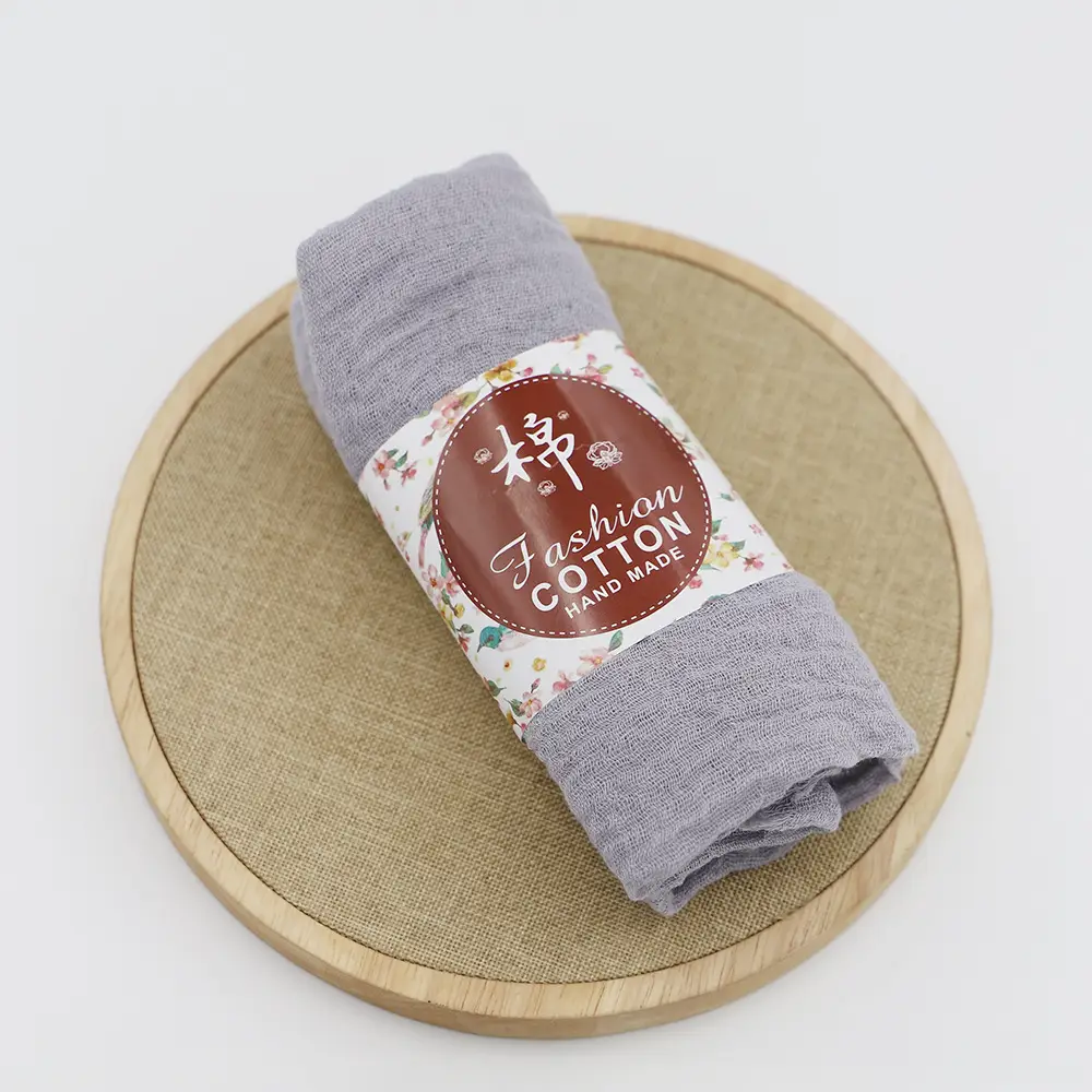 New Muslim Pleated Rayon Scarf with Hairy Edge Women's Turban