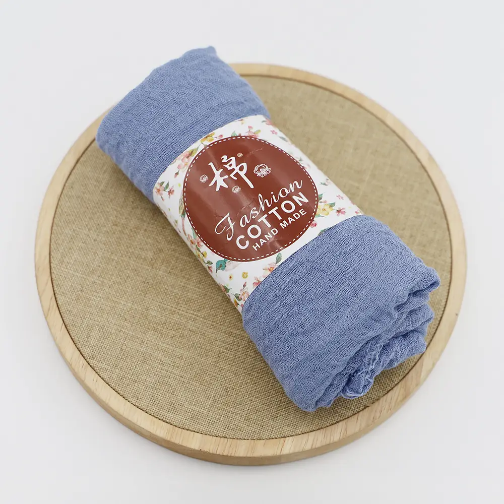 New Muslim Pleated Rayon Scarf with Hairy Edge Women's Turban
