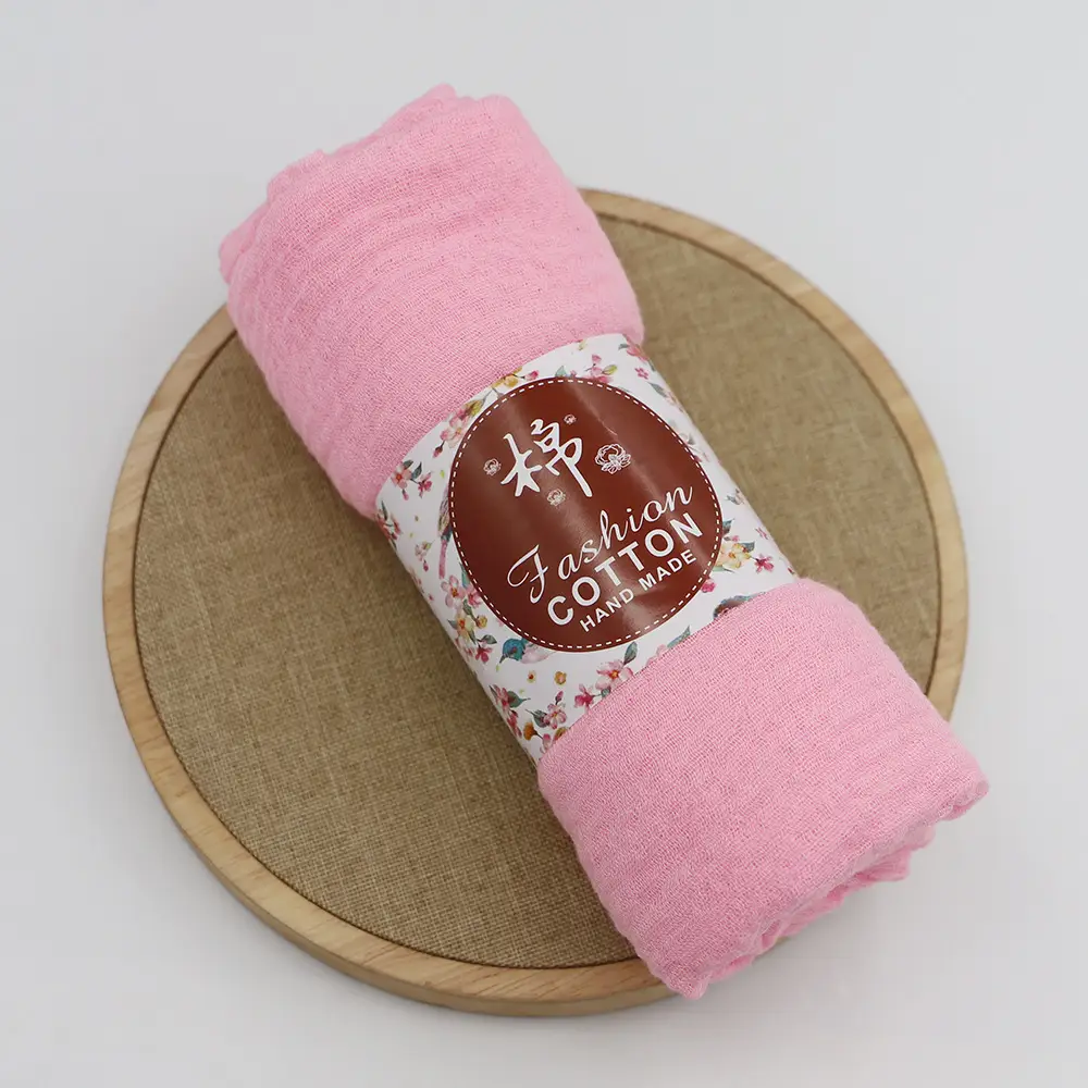 New Muslim Pleated Rayon Scarf with Hairy Edge Women's Turban