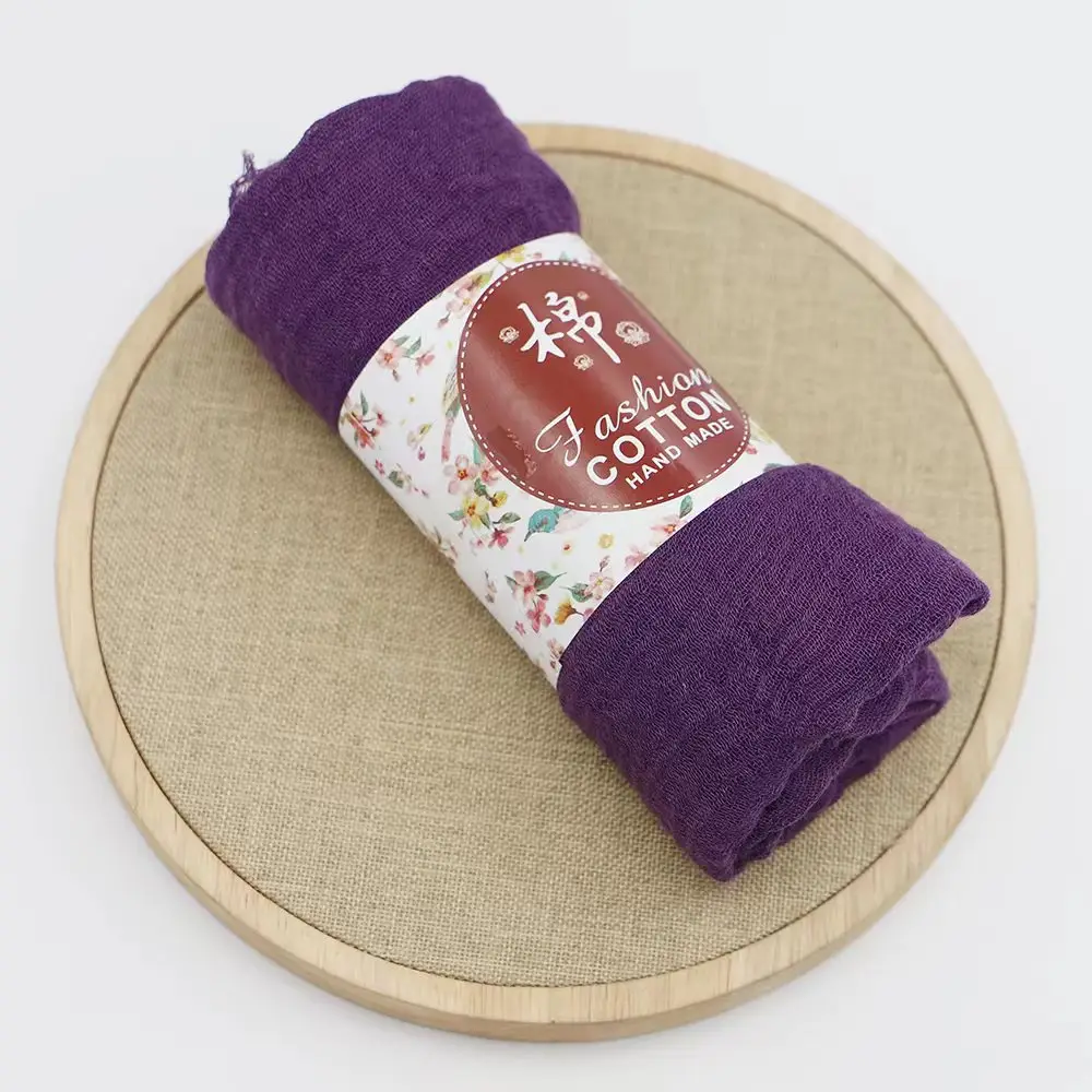 New Muslim Pleated Rayon Scarf with Hairy Edge Women's Turban