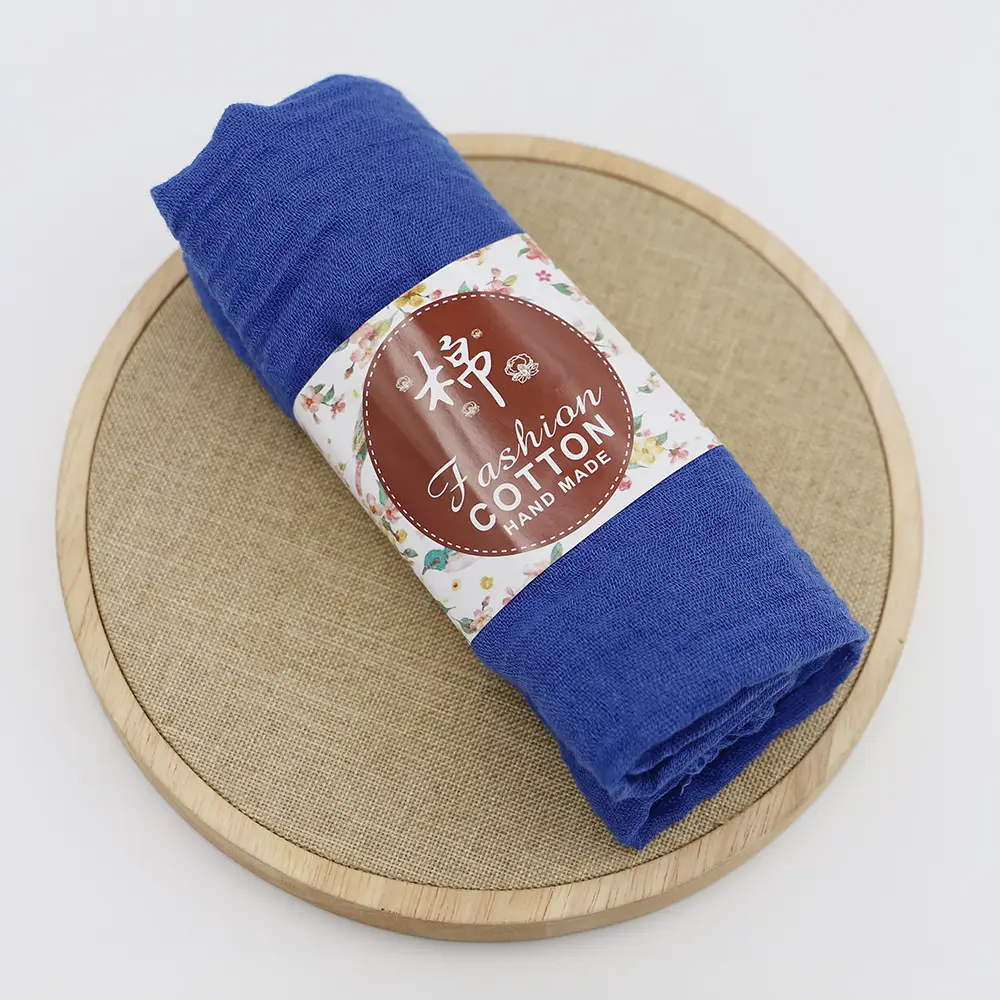 New Muslim Pleated Rayon Scarf with Hairy Edge Women's Turban