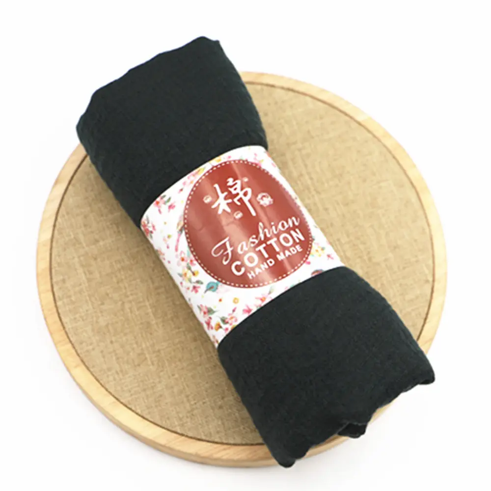 New Muslim Pleated Rayon Scarf with Hairy Edge Women's Turban