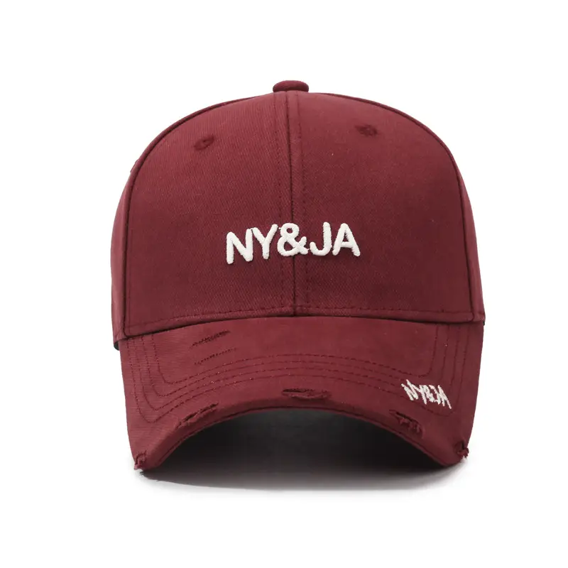 Korean Fashion Ripped Cap Men Women Sun Hat Hip Hop Embroidered - Image 9
