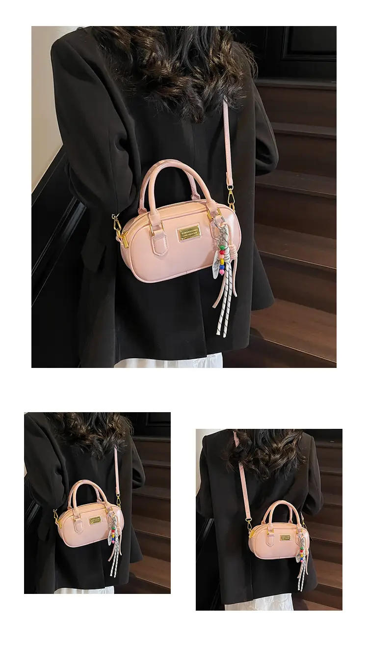 Women's Creamy White Bowtie Shoulder Bag with Tassel — feature 14