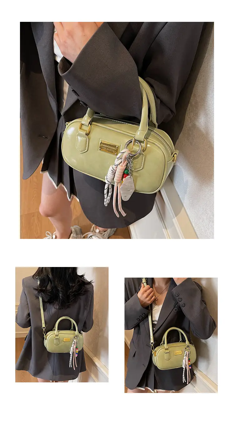 Women's Creamy White Bowtie Shoulder Bag with Tassel — feature 16