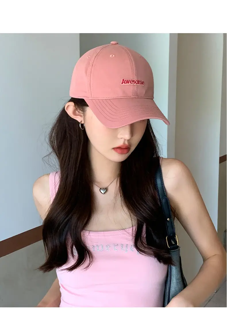 Black Hard-Top Baseball Cap for Women with Wide Brim — feature 11