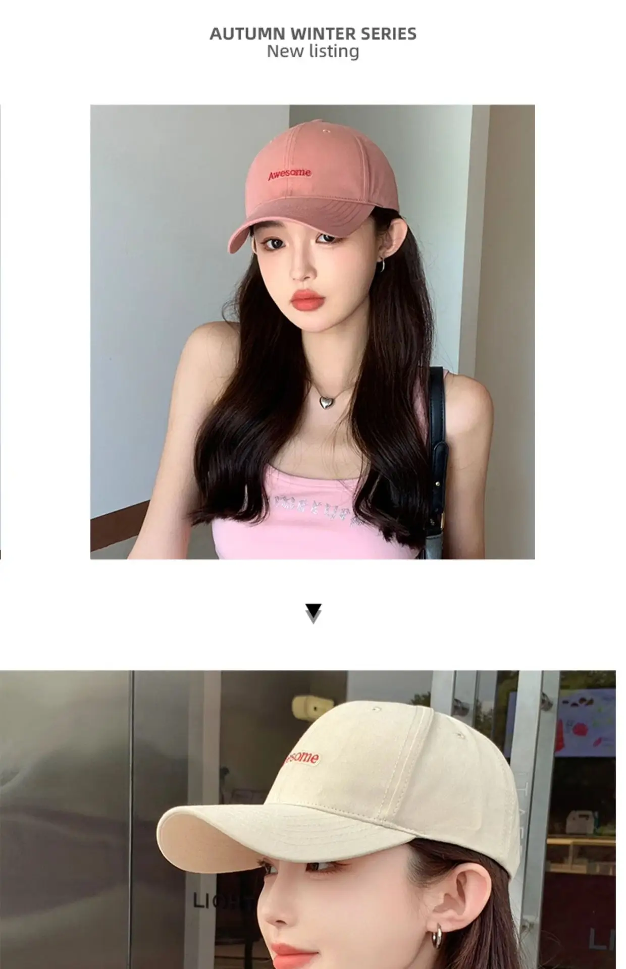 Black Hard-Top Baseball Cap for Women with Wide Brim — feature 14