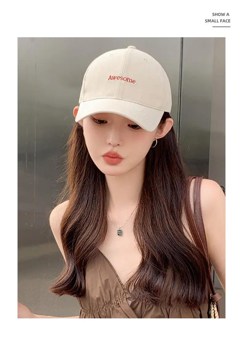 Black Hard-Top Baseball Cap for Women with Wide Brim — feature 16