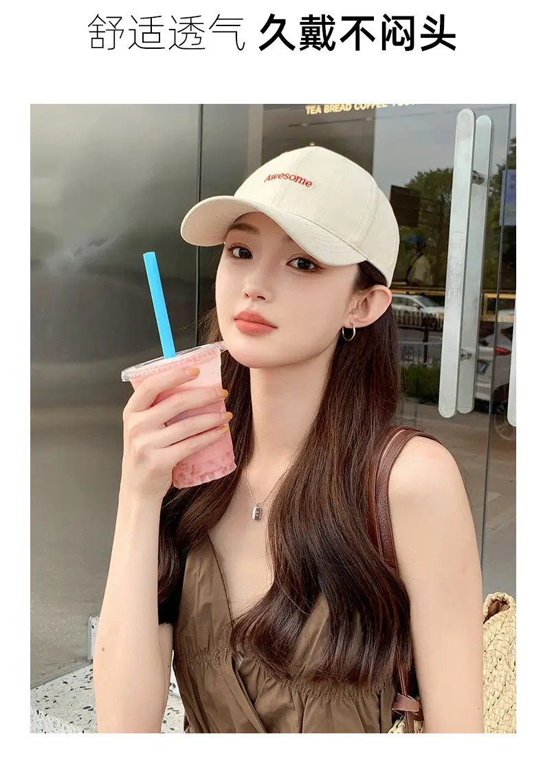 Black Hard-Top Baseball Cap for Women with Wide Brim — feature 9