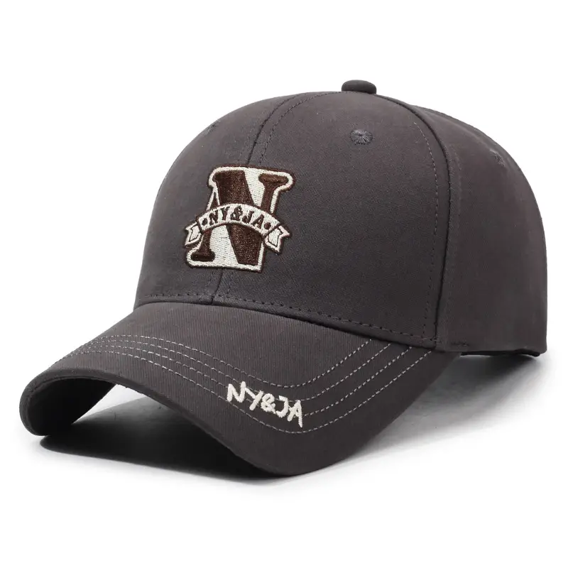 Men's Navy Blue N-Letter Baseball Cap with Embroidery