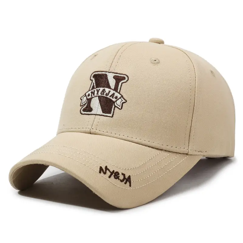 Men's Navy Blue N-Letter Baseball Cap with Embroidery