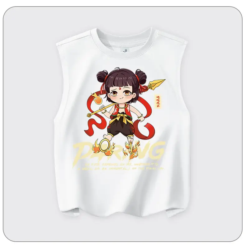 Children's Vest Blue Cartoon Pure Cotton Summer Wear Large — feature 13