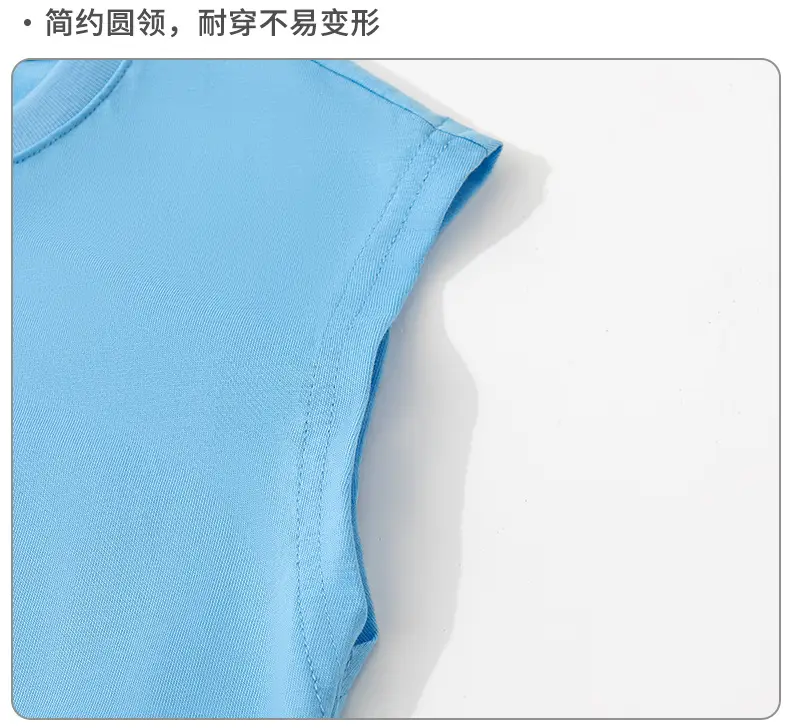Children's Vest Blue Cartoon Pure Cotton Summer Wear Large — feature 17