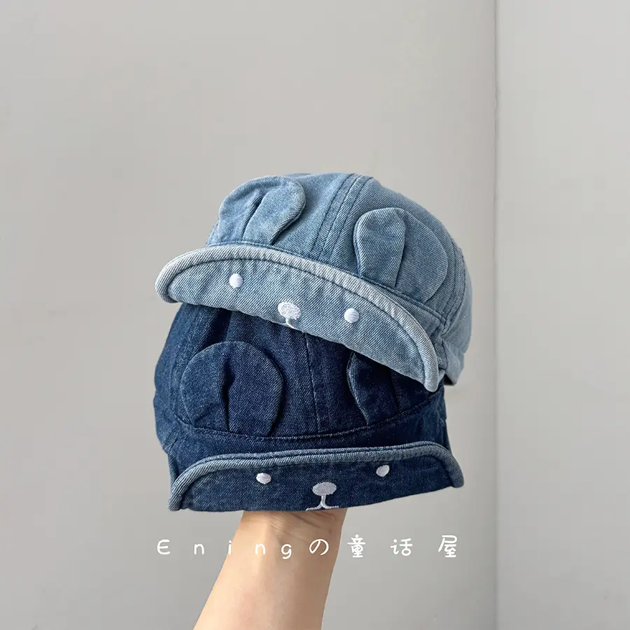 Denim Baseball Cap for Boys Girls Sunshade Cap