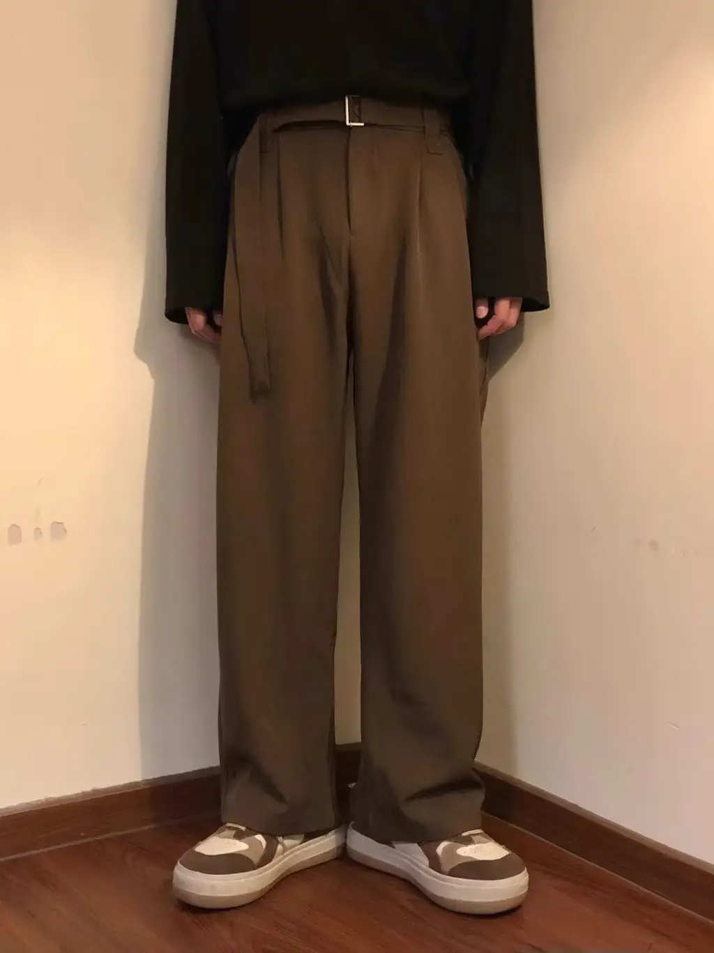 Western Brown Loose Fit Belted Pants for Men - Image 6