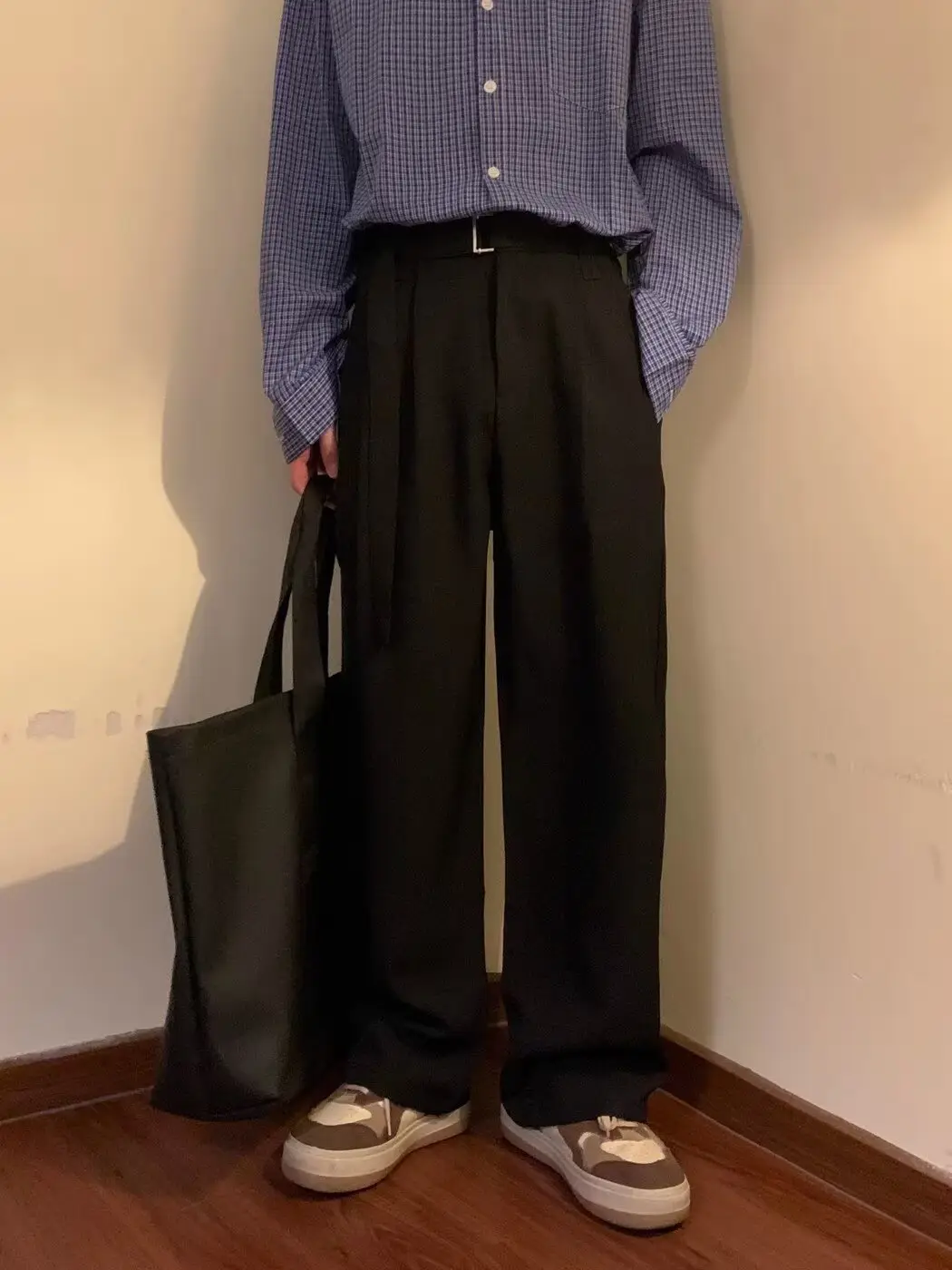 Western Brown Loose Fit Belted Pants for Men — feature 5