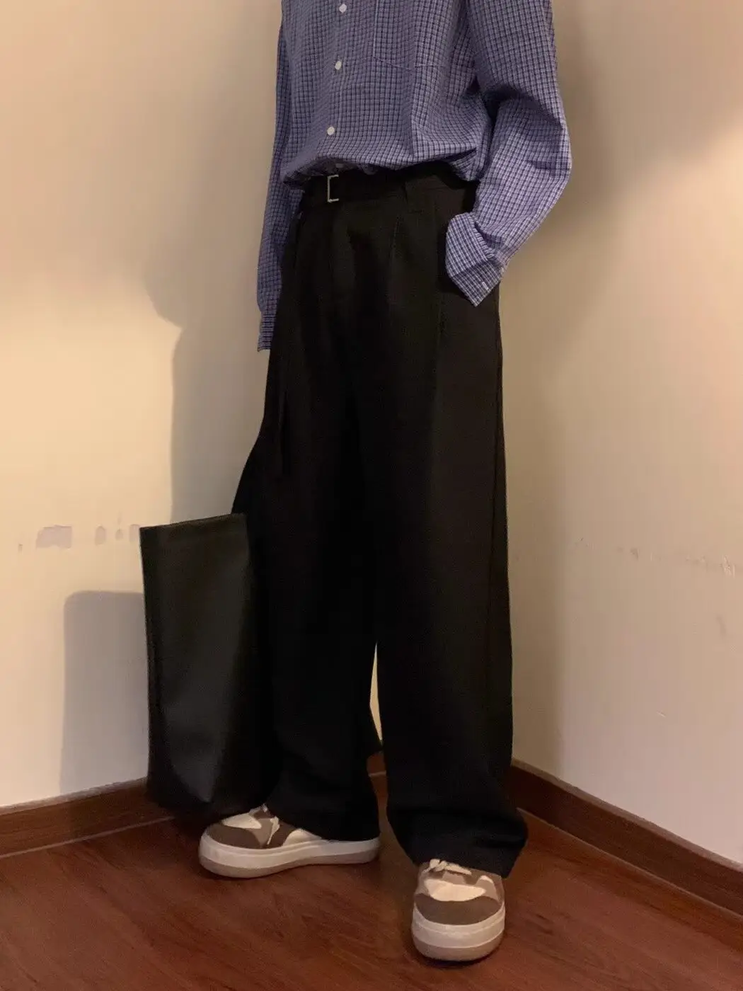 Western Brown Loose Fit Belted Pants for Men — feature 6