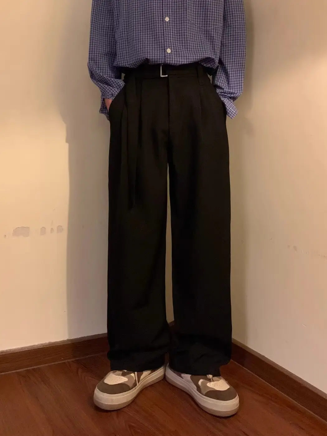 Western Brown Loose Fit Belted Pants for Men — feature 7