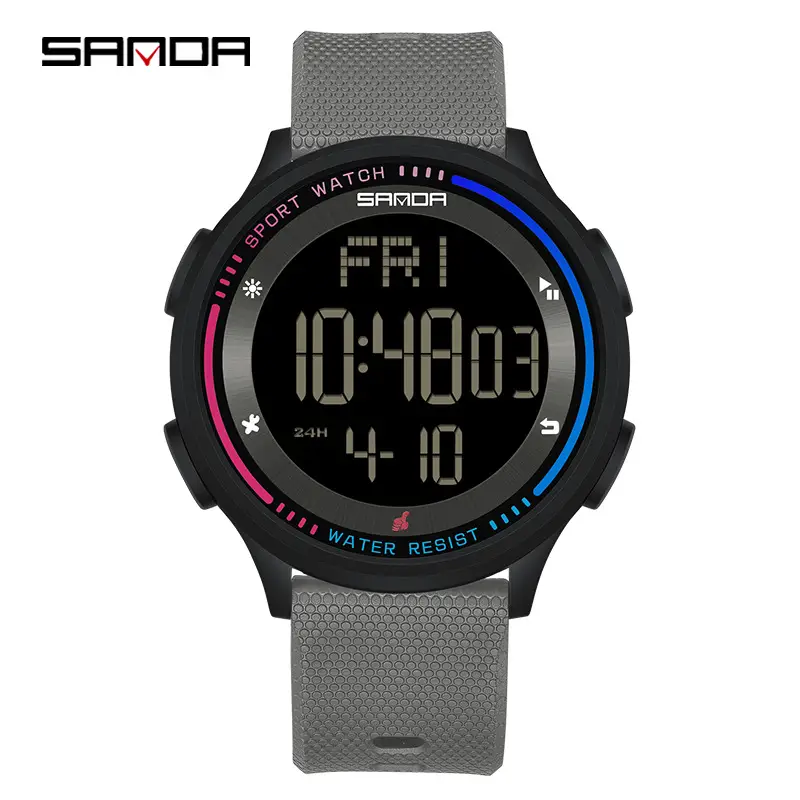 Sanda Digital Watch Black Waterproof 15:60 Time