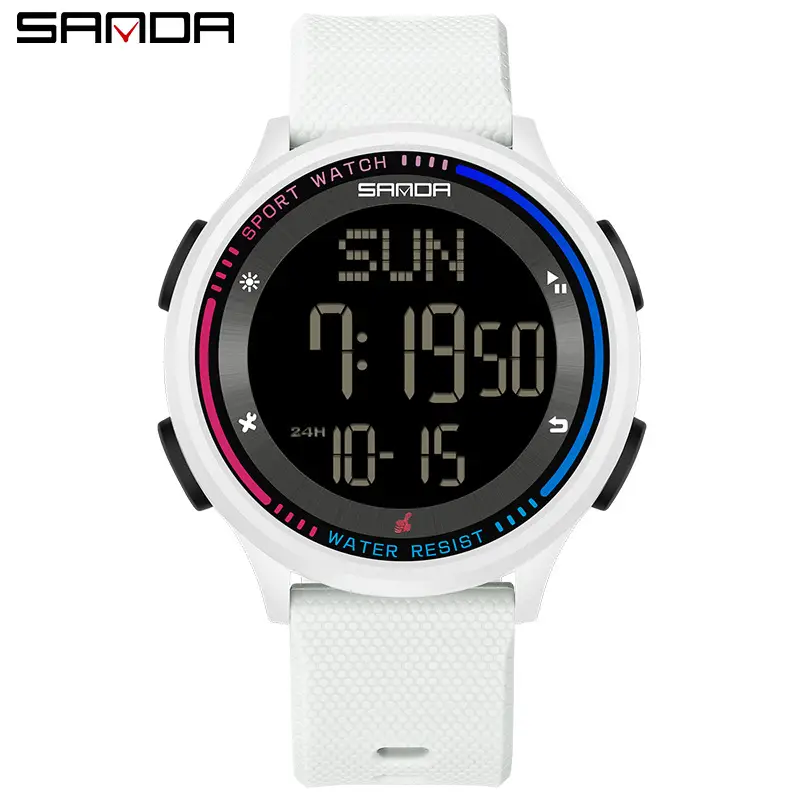 Sanda Digital Watch Black Waterproof 15:60 Time