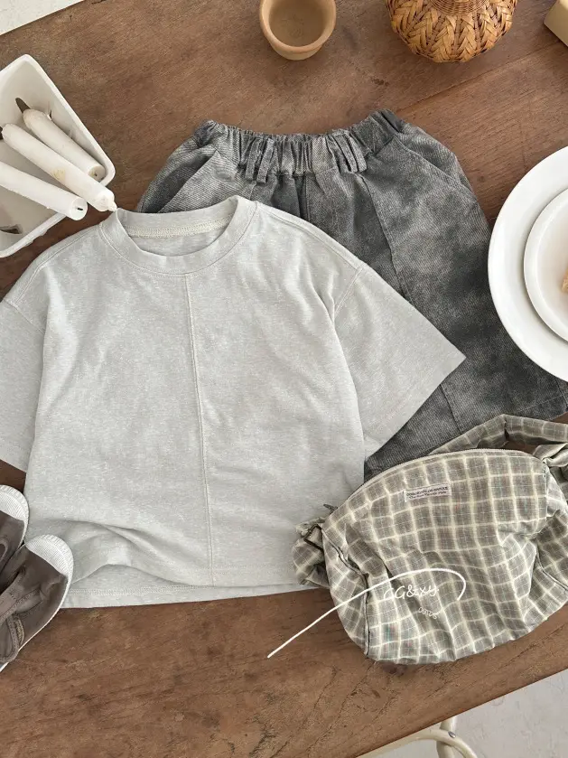 Boys Two-Piece Summer Set Thin Korean Style Shorts T-Shirt