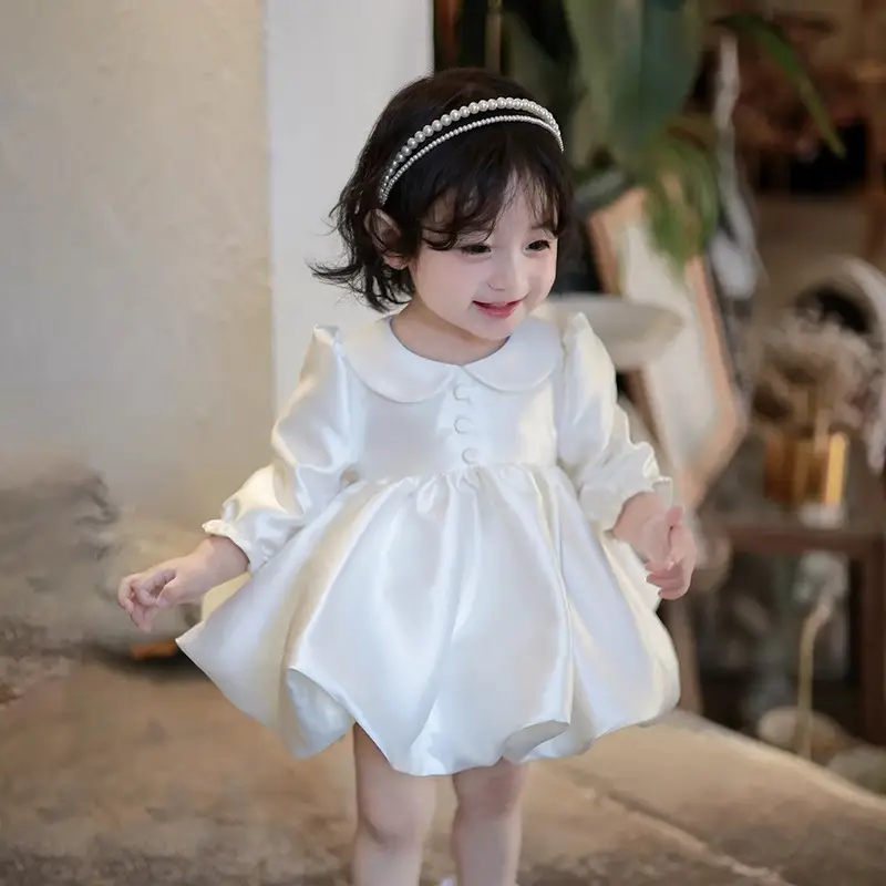 Baby Girl Birthday Dress, Autumn New High-End Dress, One-Year-Old Princess Dress, Flower Girl Wedding Dress, Tutu Dress