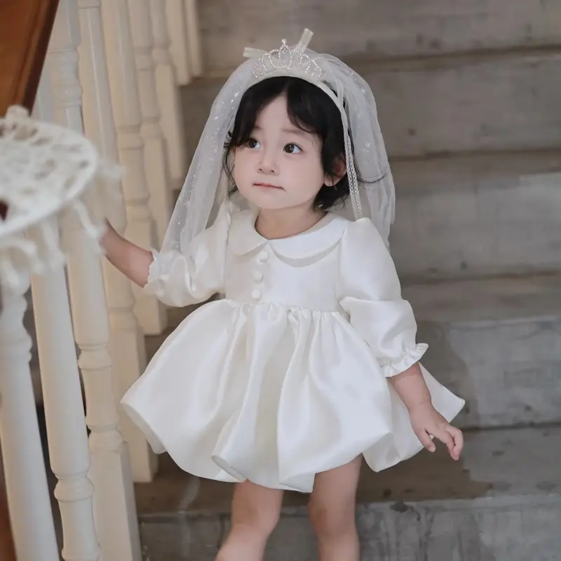 Baby Girl Birthday Dress, Autumn New High-End Dress, One-Year-Old Princess Dress, Flower Girl Wedding Dress, Tutu Dress