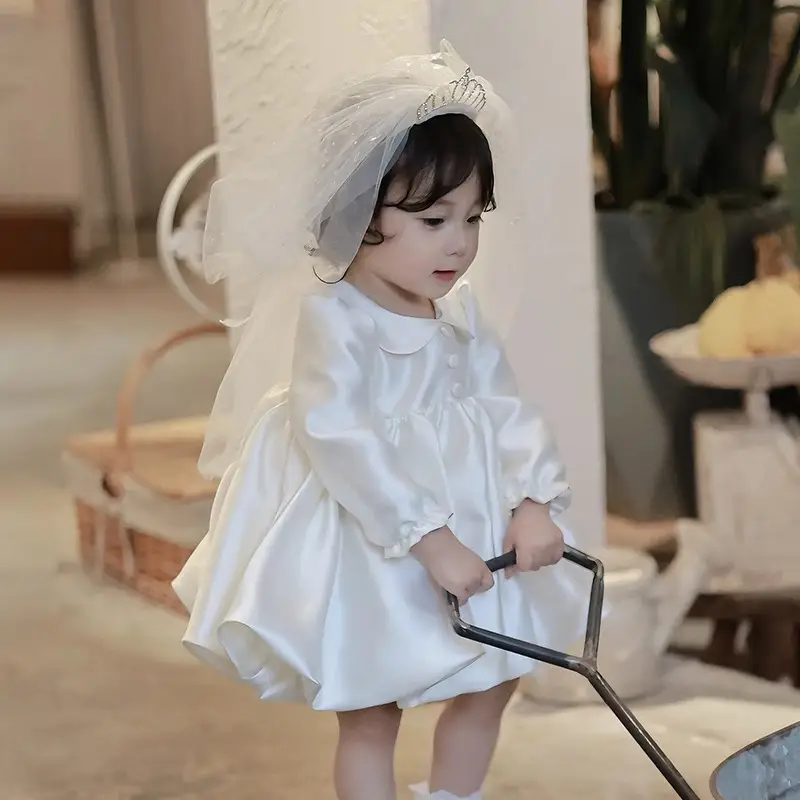 Baby Girl Birthday Dress, Autumn New High-End Dress, One-Year-Old Princess Dress, Flower Girl Wedding Dress, Tutu Dress