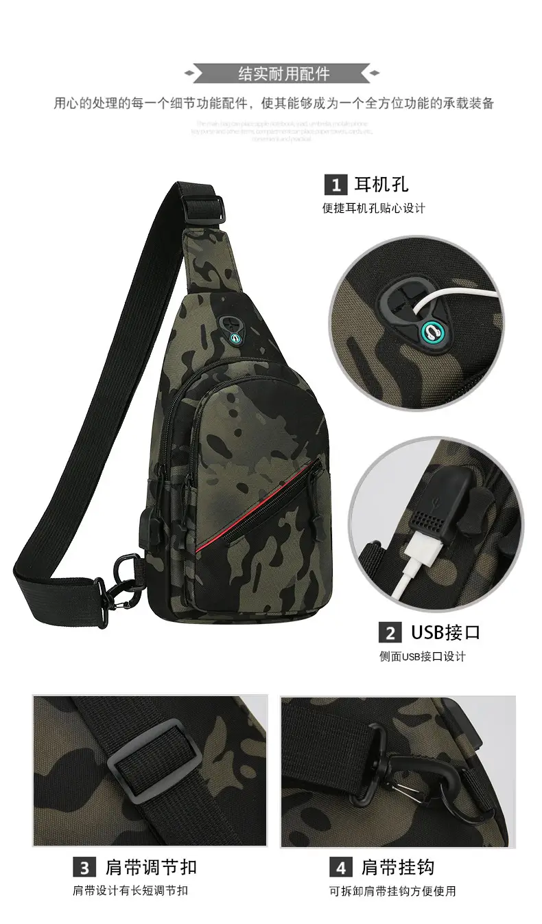 Men's Camo Multifunctional Crossbody Bag with Charging Port — feature 2