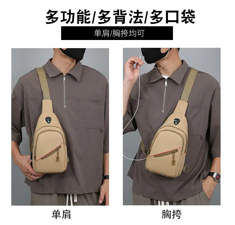 Men's Camo Multifunctional Crossbody Bag with Charging Port — feature 3