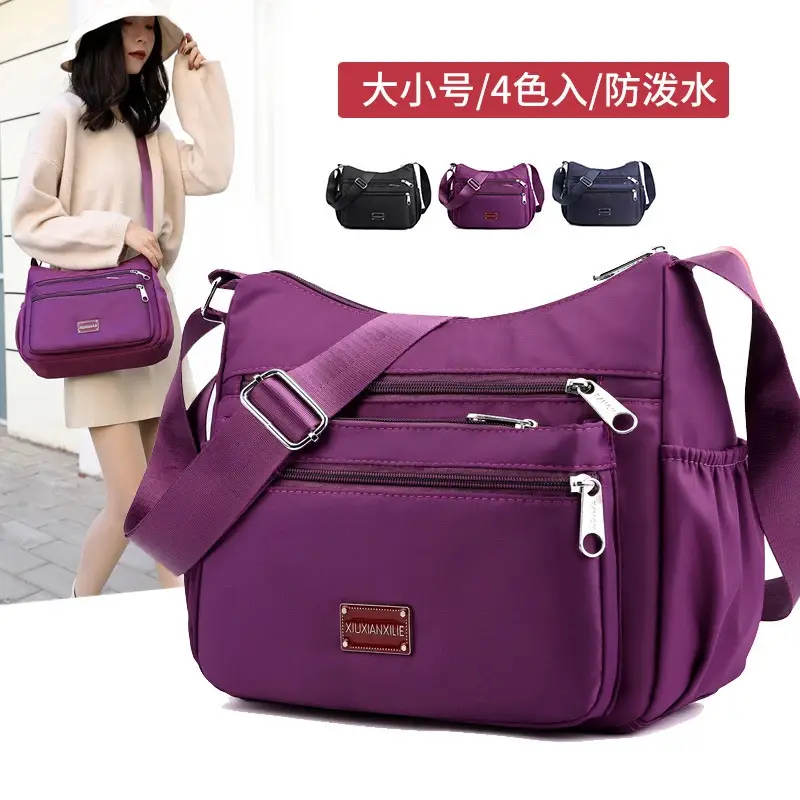 Purple 4-Zone Shoulder Bag for Women - Image 4