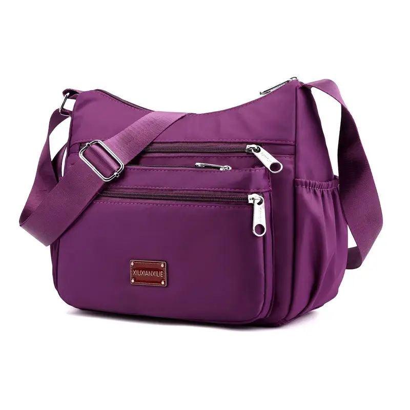 Purple 4-Zone Shoulder Bag for Women - Image 8