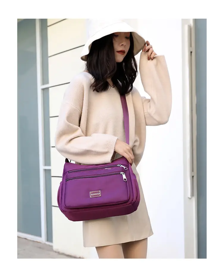 Purple 4-Zone Shoulder Bag for Women — feature 24