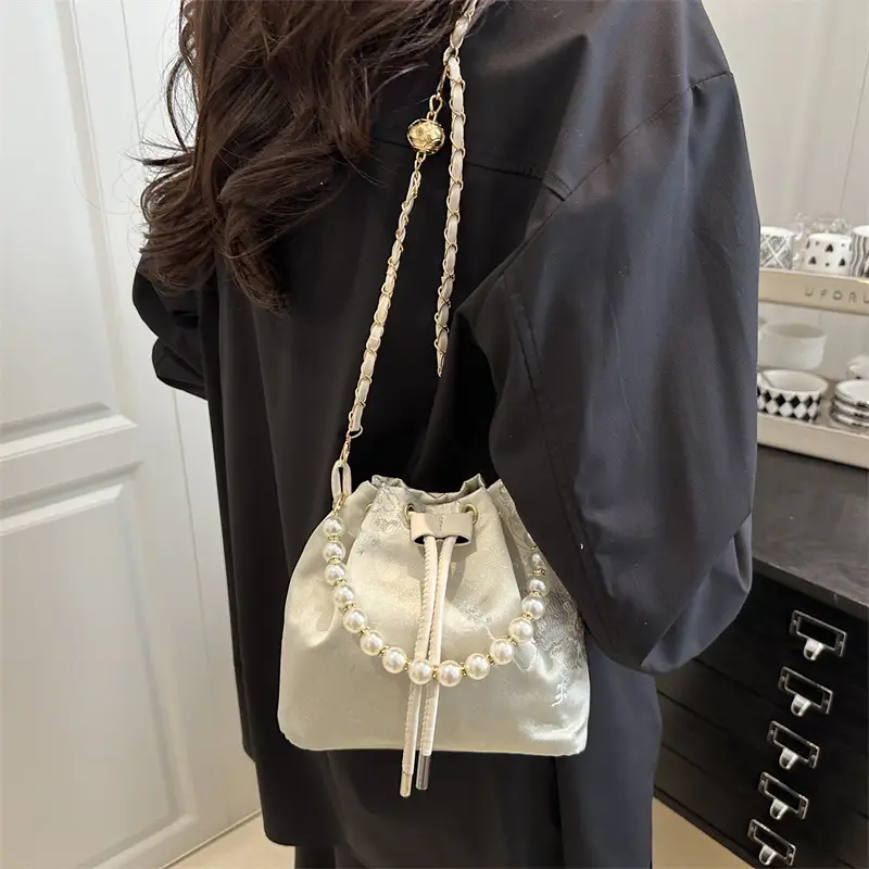 Pearl Embroidered Crossbody Bag for Women 2025 Spring - Image 7