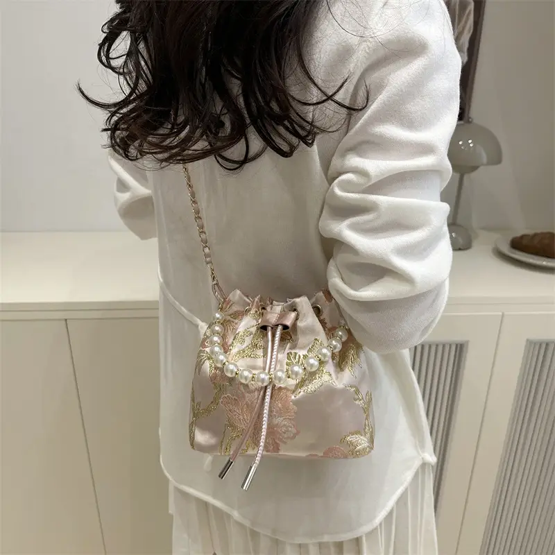Pearl Embroidered Crossbody Bag for Women 2025 Spring - Image 8