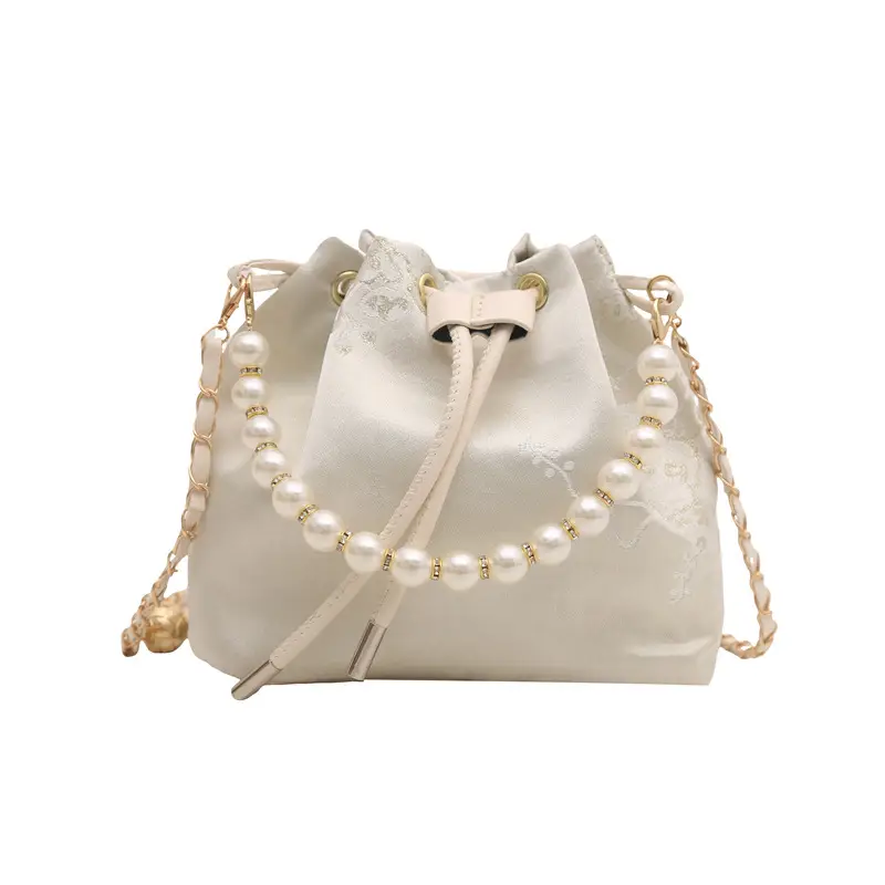 Pearl Embroidered Crossbody Bag for Women 2025 Spring - Image 2