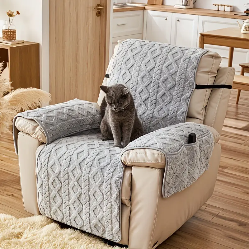 Thickened Jacquard Fleece Sofa Cover for Single Chair - Image 6