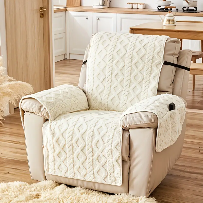Thickened Jacquard Fleece Sofa Cover for Single Chair - Image 7