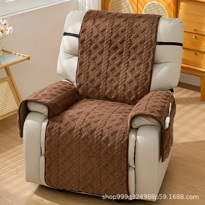 Thickened Jacquard Fleece Sofa Cover for Single Chair - Image 4