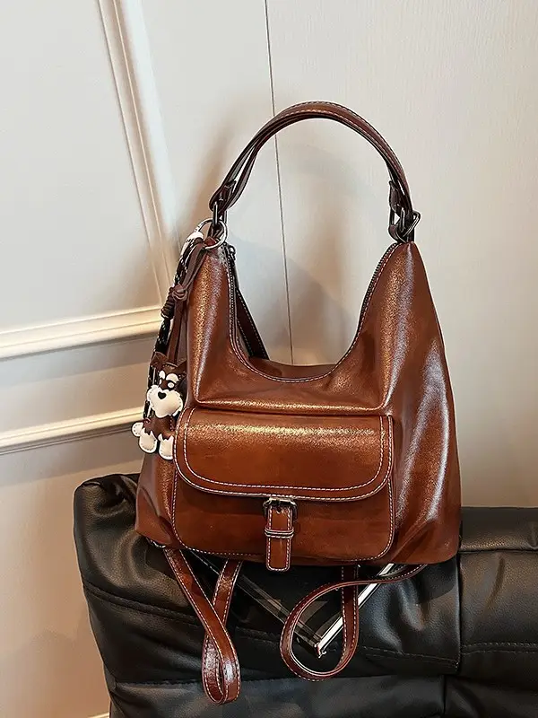 Retro Brown Shoulder Tote Bag for Women 2025 New Arrival