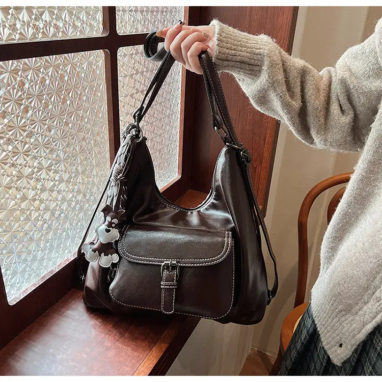 Retro Brown Shoulder Tote Bag for Women 2025 New Arrival — feature 16
