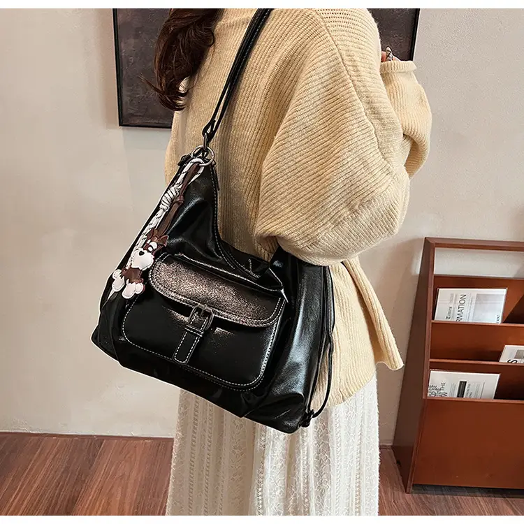 Retro Brown Shoulder Tote Bag for Women 2025 New Arrival — feature 22