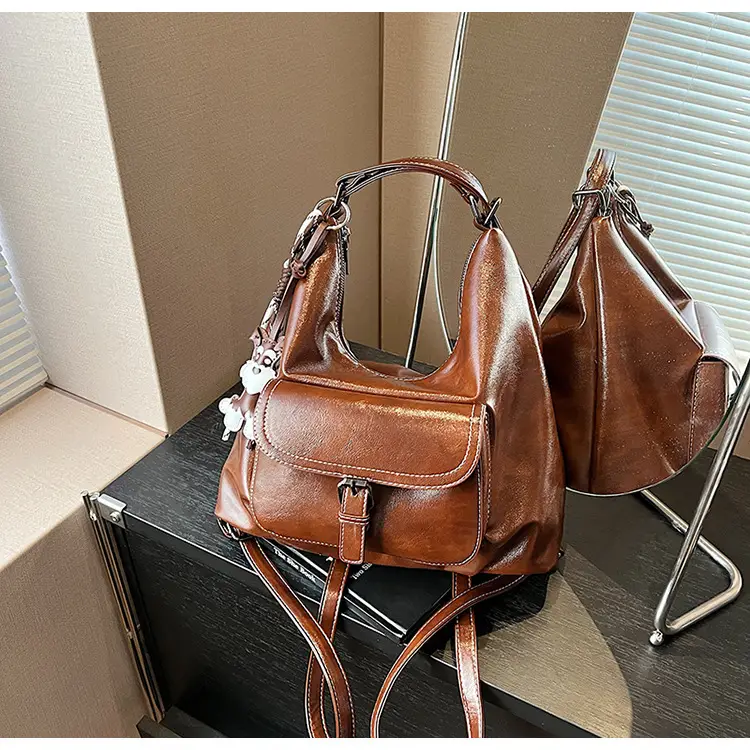 Retro Brown Shoulder Tote Bag for Women 2025 New Arrival — feature 40