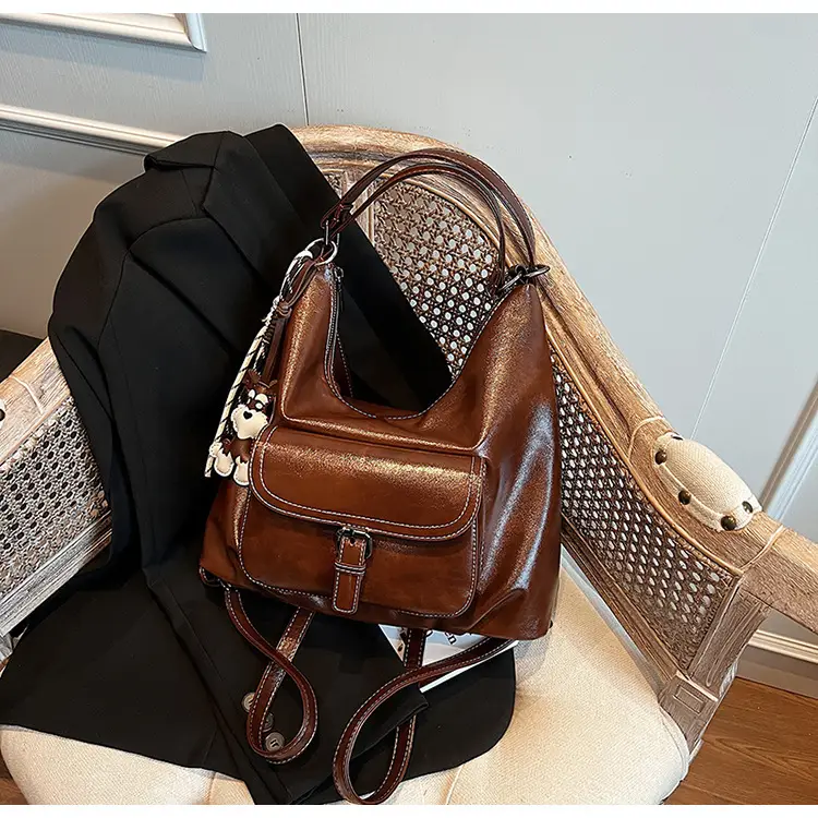 Retro Brown Shoulder Tote Bag for Women 2025 New Arrival — feature 43