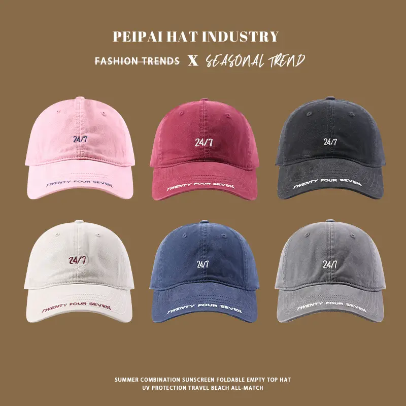 Korean Style Embroidered Baseball Caps Women Spring Summer — feature 2