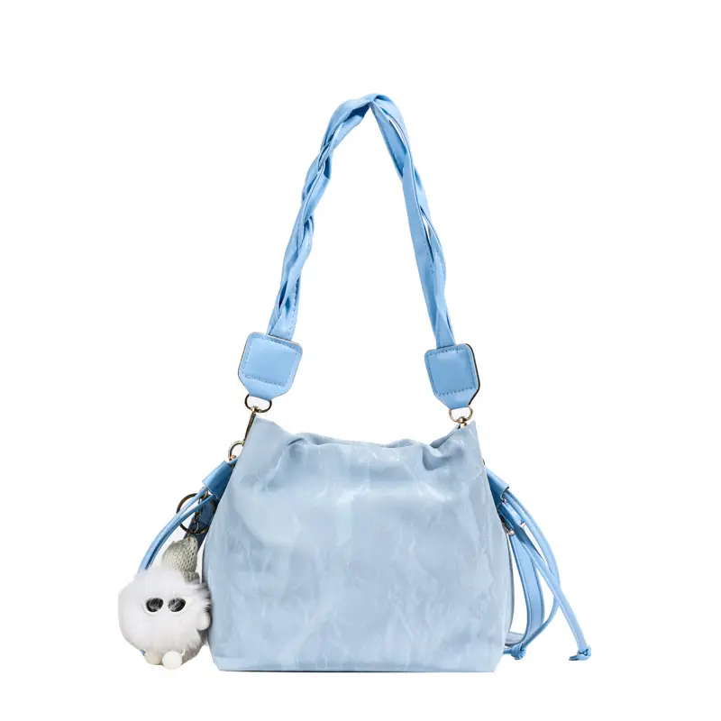 Light Blue Korean Style Shoulder Bag 2025 Spring Summer - Image 13