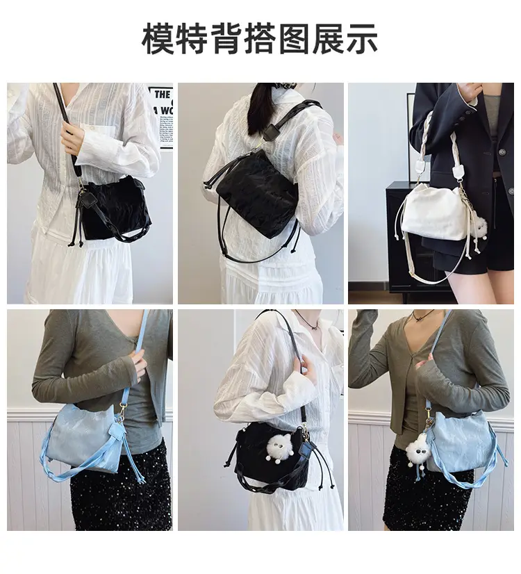 Light Blue Korean Style Shoulder Bag 2025 Spring Summer — feature 5